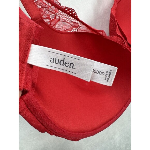 Auden ‘The Sublime’ Plunge Push-Up Bra Size 40DDD Red Lace Underwire EUC - Picture 5 of 7